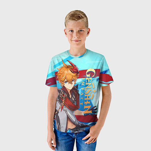 Детская футболка Геншин импакт: Тарталья / 3D-принт – фото 3