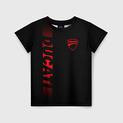 Футболка детская DUCATI BLACK RED LINE, цвет: 3D-принт