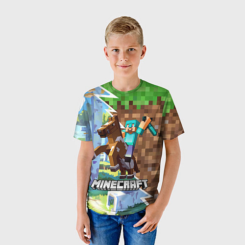 Детская футболка Майнкрафт двойной фон разделенный молнией / 3D-принт – фото 3