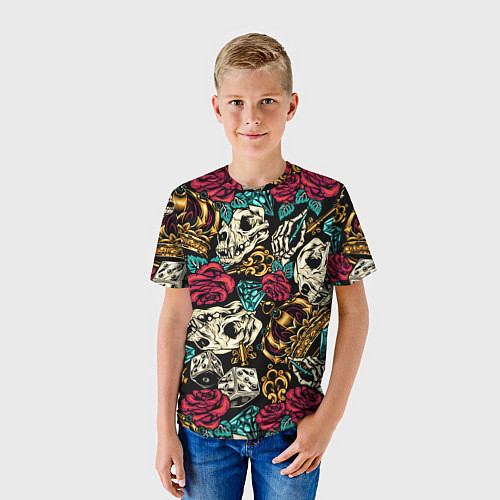 Детская футболка Узор для хипстера / 3D-принт – фото 3