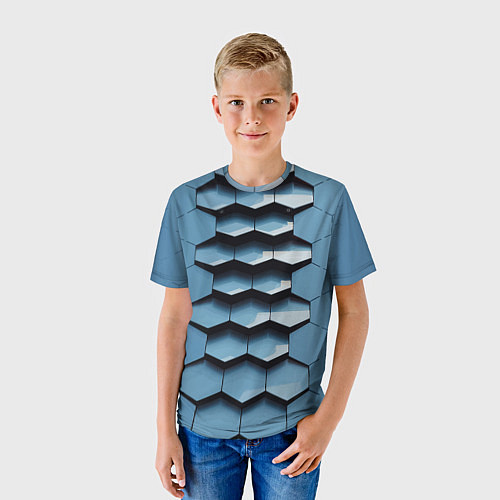 Детская футболка Соты узор авангард / 3D-принт – фото 3