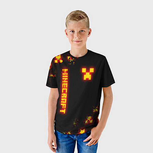 Детская футболка MINECRAFT ОГНЕННЫЙ КРИПЕР / 3D-принт – фото 3