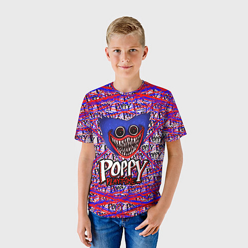 Детская футболка Huggy Wuggy: Poppy Pattern / 3D-принт – фото 3