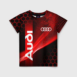 Детская футболка AUDI АУДИ SPORT СПОРТ RED AND BLACK