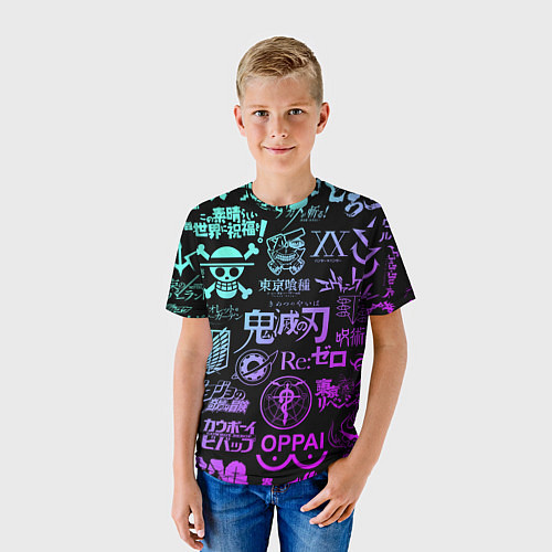 Детская футболка Аниме лого / 3D-принт – фото 3