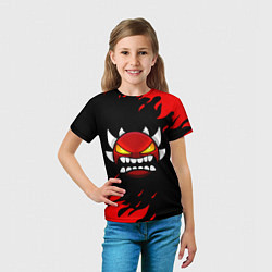 Футболка детская Geometry Dash: Demon Red Fire, цвет: 3D-принт — фото 2