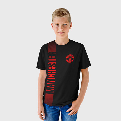 Детская футболка МАНЧЕСТЕР ЮНАЙТЕД RED LINE / 3D-принт – фото 3