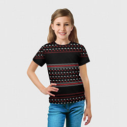 Футболка детская НОВОГОДНИЙ ПАТТЕРН SWEATER, цвет: 3D-принт — фото 2