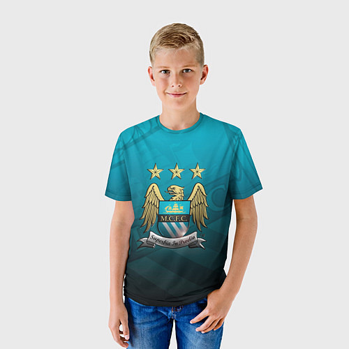 Детская футболка Manchester City Teal Themme / 3D-принт – фото 3