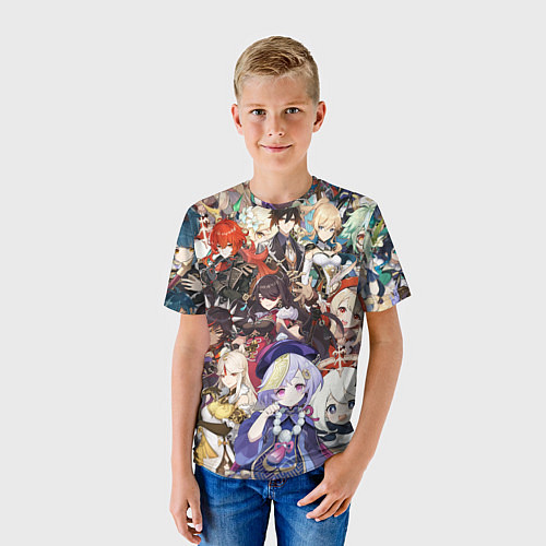 Детская футболка ПЕРСОНАЖИ GENSHIN IMPACT ЦВЕТНОЙ / 3D-принт – фото 3