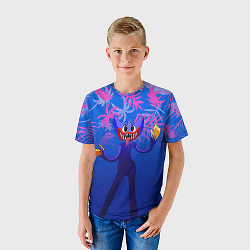 Детская футболка Poppy Playtime Тропические листья / 3D-принт – фото 3