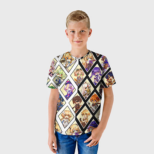 Детская футболка GENSHIN IMPACT ГЕНШИН ИМПАКТ ВСЕ ПЕРСОНАЖИ / 3D-принт – фото 3
