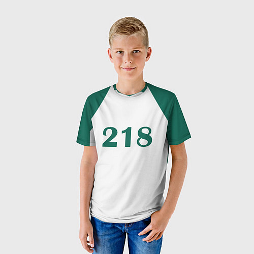 Детская футболка Как в Игре в Кальмара Футболка игрока 218 Чо Сан-в / 3D-принт – фото 3