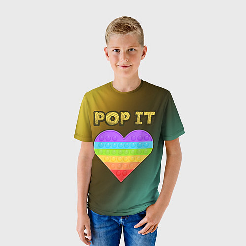 Детская футболка Pop It - Heart - Abstraction / 3D-принт – фото 3