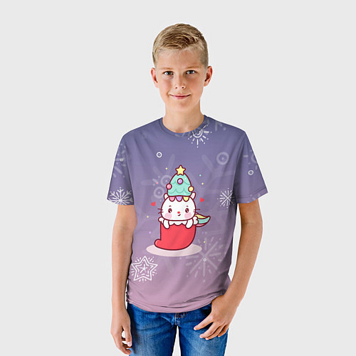 Детская футболка Happy New Year 2022 Сat 1 / 3D-принт – фото 3