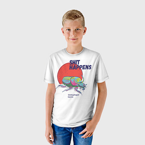 Детская футболка Жук-калоед из серия Жуки Кубани / 3D-принт – фото 3
