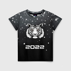 Футболка детская Новогодний тигр символ 2022, цвет: 3D-принт