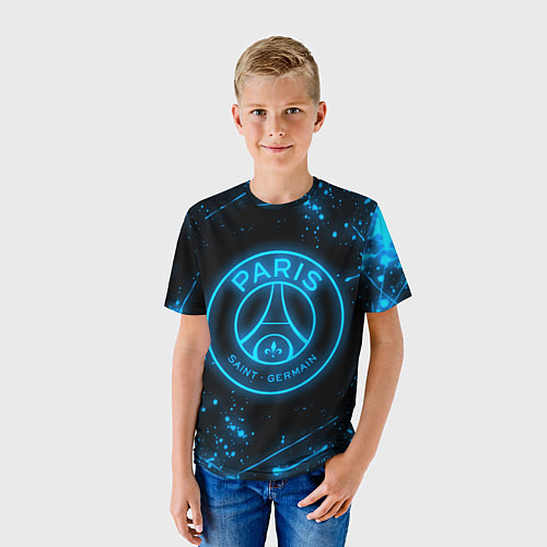 Детская футболка PSG NEON STYLE SPORT ПСГ НЕОН / 3D-принт – фото 3
