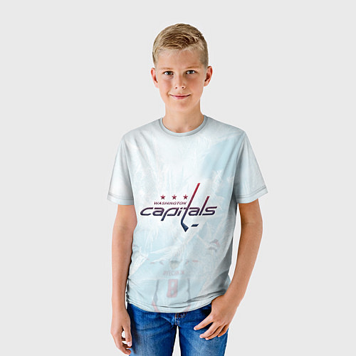 Детская футболка Washington Capitals Ovi8 Ice theme / 3D-принт – фото 3