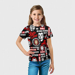 Футболка детская БУМАЖНЫЙ ДОМ ЛОГОБОМБИНГ LA CASA DE PAPEL, цвет: 3D-принт — фото 2
