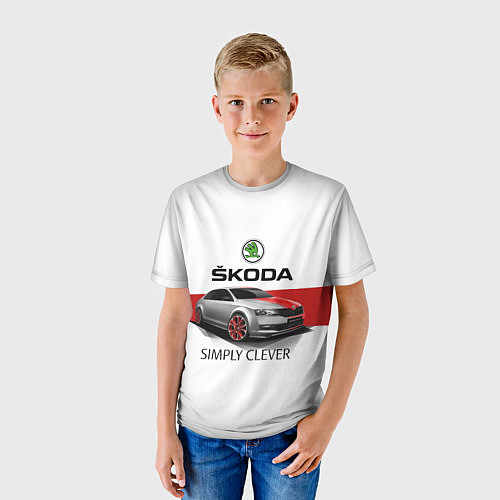 Детская футболка Skoda Rapid Sport / 3D-принт – фото 3