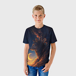 Футболка детская Ночной Волк Night Wolf, цвет: 3D-принт — фото 2