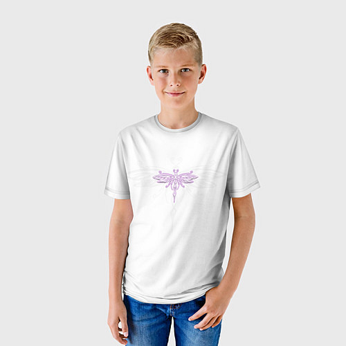 Детская футболка Стрекоза Violet Neon Theme / 3D-принт – фото 3