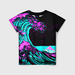 Футболка детская НЕОНОВАЯ ЯПОНИЯ, ВОЛНА, ФУДЗИЯМА NEON JAPAN, цвет: 3D-принт