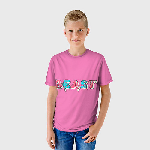 Детская футболка Mr Beast Donut Pink edition / 3D-принт – фото 3