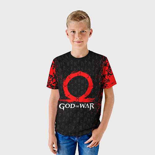 Детская футболка GOD OF WAR КРАТОС ЛОГО / 3D-принт – фото 3