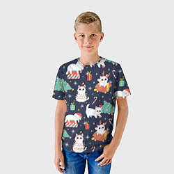 Футболка детская Новогодние Котята 2022, цвет: 3D-принт — фото 2