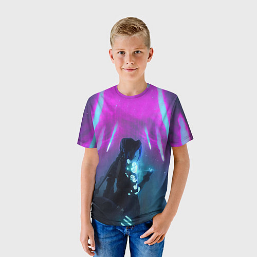 Детская футболка LEAGUE OF LEGENDS, ДЖИНКС / 3D-принт – фото 3