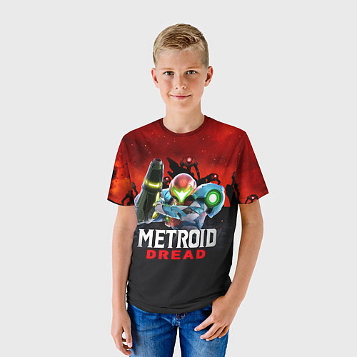 Детская футболка Space Fight Metroid Dread / 3D-принт – фото 3