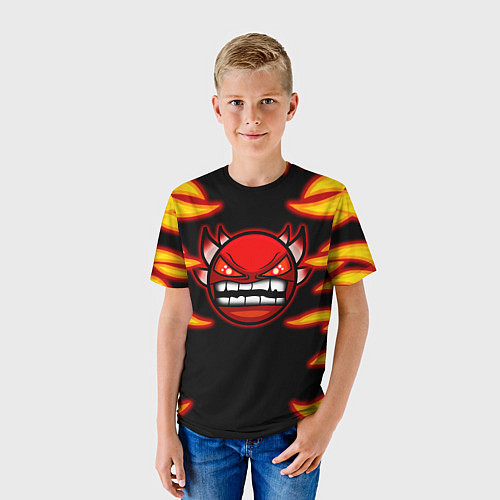 Детская футболка Geometry Dash: Smiley Demon / 3D-принт – фото 3