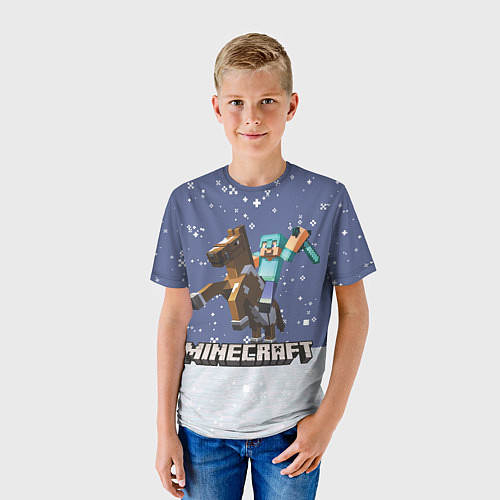 Детская футболка Майнкрафт Зима / 3D-принт – фото 3