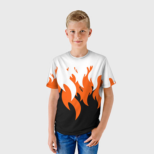 Детская футболка Оранжевый Огонь / 3D-принт – фото 3