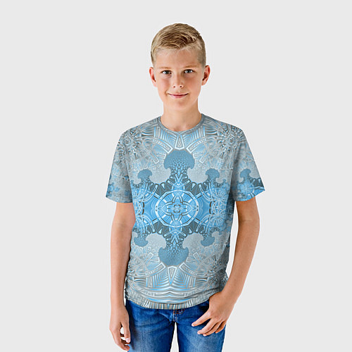 Детская футболка Коллекция Фрактальная мозаика Голубой 292-6-n / 3D-принт – фото 3