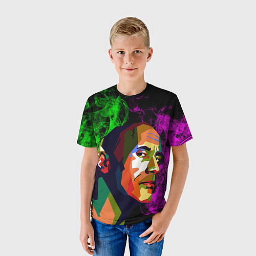 Детская футболка Дуэйн Джонсон АРТ Скала / 3D-принт – фото 3