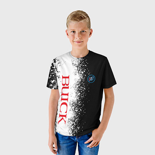 Детская футболка BUICK КРАСНОЕ ЛОГО ЦВЕТНАЯ ЭМБЛЕМА / 3D-принт – фото 3