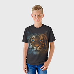 Футболка детская Тигр с голубыми глазами, цвет: 3D-принт — фото 2