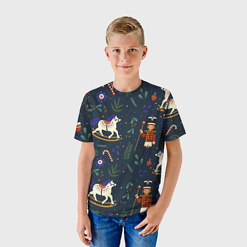 Детская футболка Щелкунчик паттерн с лошадкой / 3D-принт – фото 3
