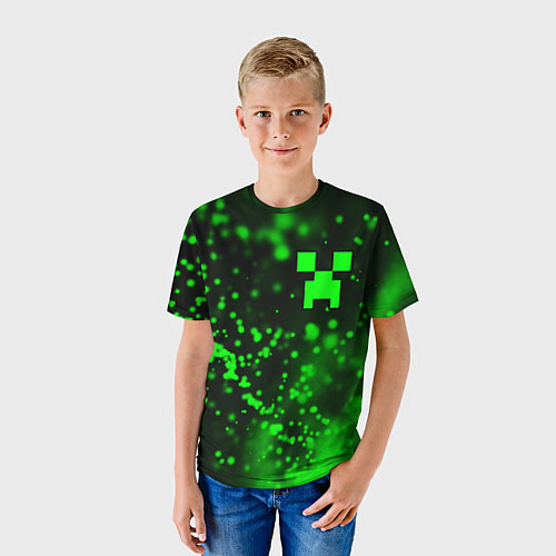 Детская футболка MINECRAFT - КРИПЕР - Частицы / 3D-принт – фото 3