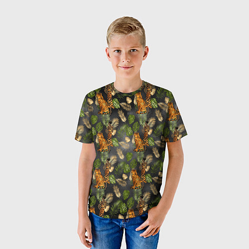 Детская футболка Тропики и тигры / 3D-принт – фото 3