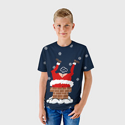 Футболка детская САНТА КЛАУС ЗАСТРЯЛ SANTA, цвет: 3D-принт — фото 2