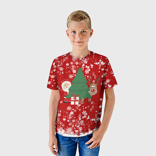 Детская футболка Новогоднее настроение Santa / 3D-принт – фото 3
