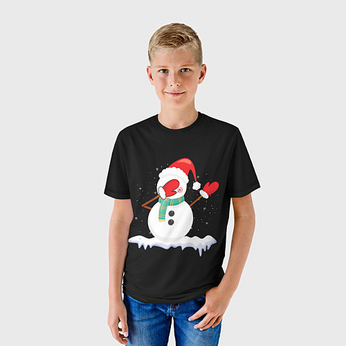 Детская футболка Cartoon Dab Snowman / 3D-принт – фото 3