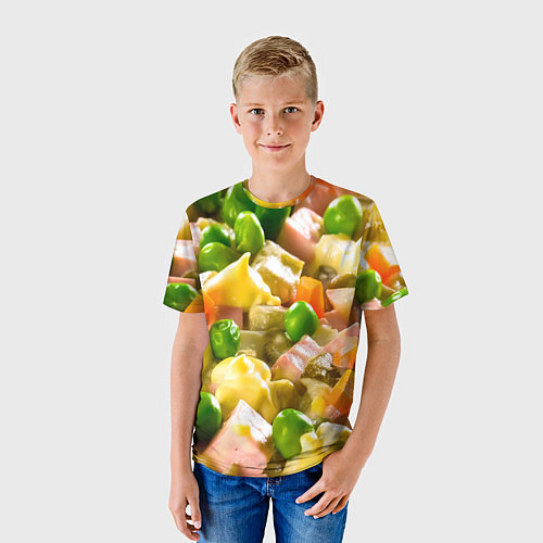 Детская футболка Весь в оливье / 3D-принт – фото 3