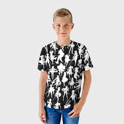 Детская футболка GENSHIN IMPACT ПЕРСОНАЖИ БЕЛЫЙ / 3D-принт – фото 3