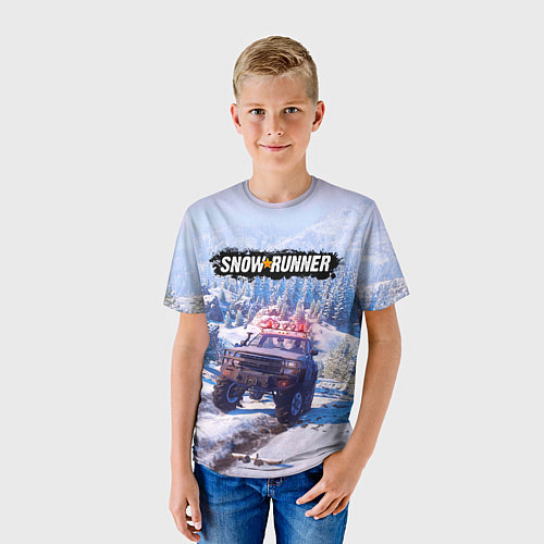 Детская футболка SnowRunner Гонки по бездорожью / 3D-принт – фото 3