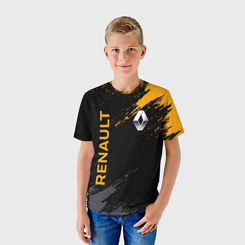 Детская футболка RENAULT БРЫЗГИ КРАСОК РЕНО / 3D-принт – фото 3